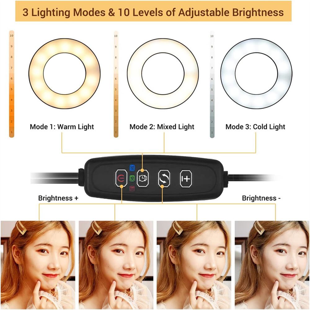 셀카 링 라이트가 있는 범용 플렉시블 휴대폰 거치대,  - Photography Lighting Patterns 리뷰 및 가격