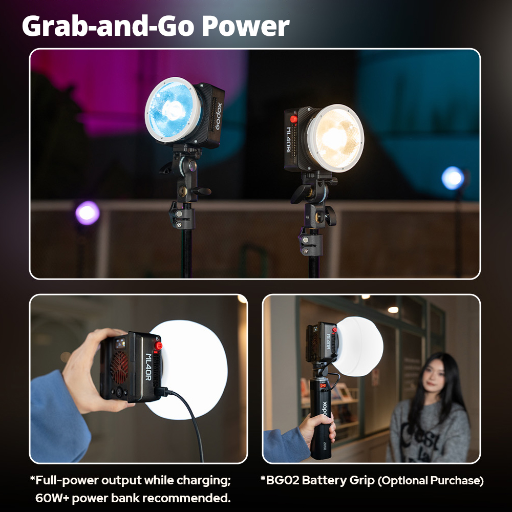 Godox ML40Bi 40W 포켓 LED 비디오 조명 - Photography Lighting Placement 리뷰 및 가격