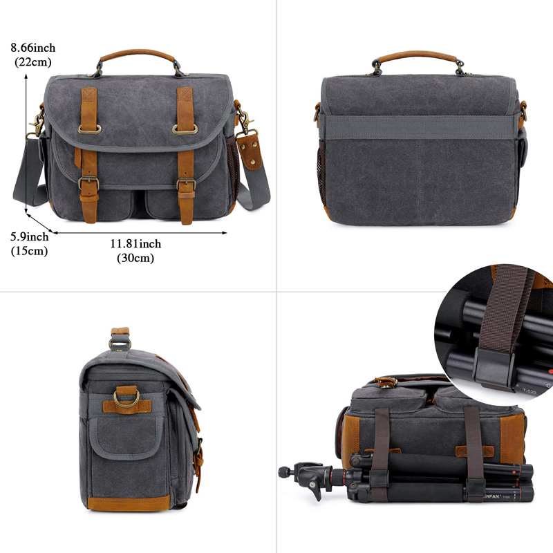 캔버스 소가죽 카메라 가방, 사진 액세서리 및 카메라  - Photography Lighting Weight Bags 리뷰 및 가격