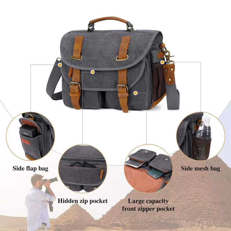 캔버스 소가죽 카메라 가방, 사진 액세서리 및 카메라  - Photography Lighting Weight Bags 리뷰 및 가격